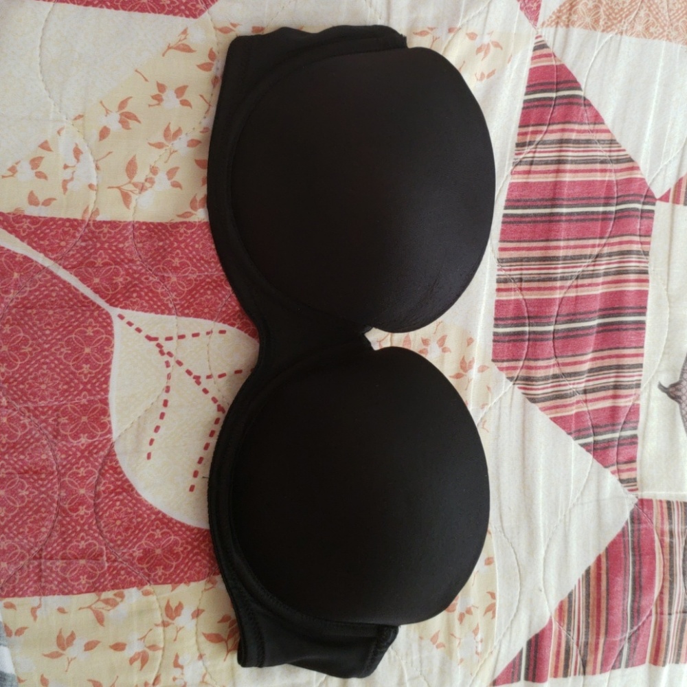 Strapless pink bra